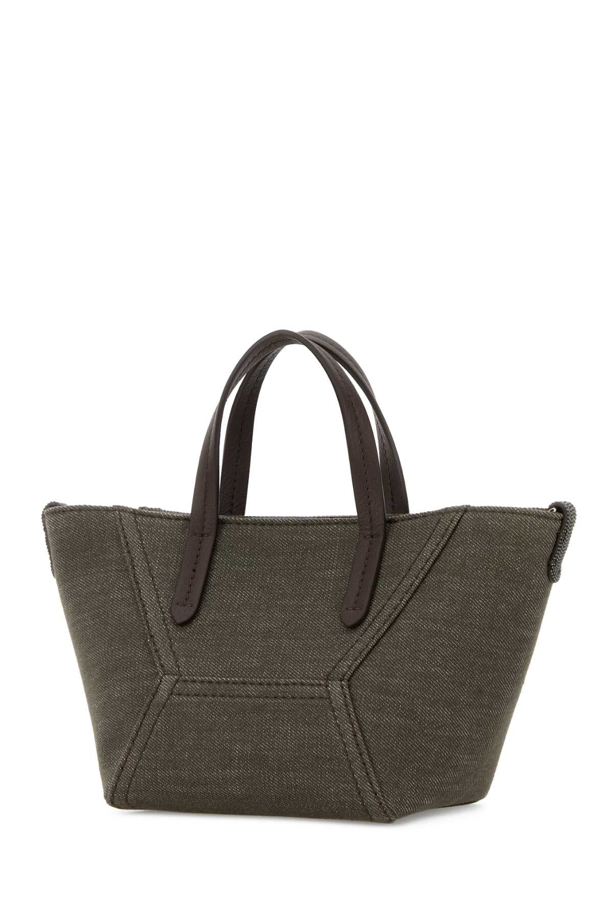 Brunello Cucinelli Women Olive Green Fabric Handbag BRUNELLO CUCINELLI