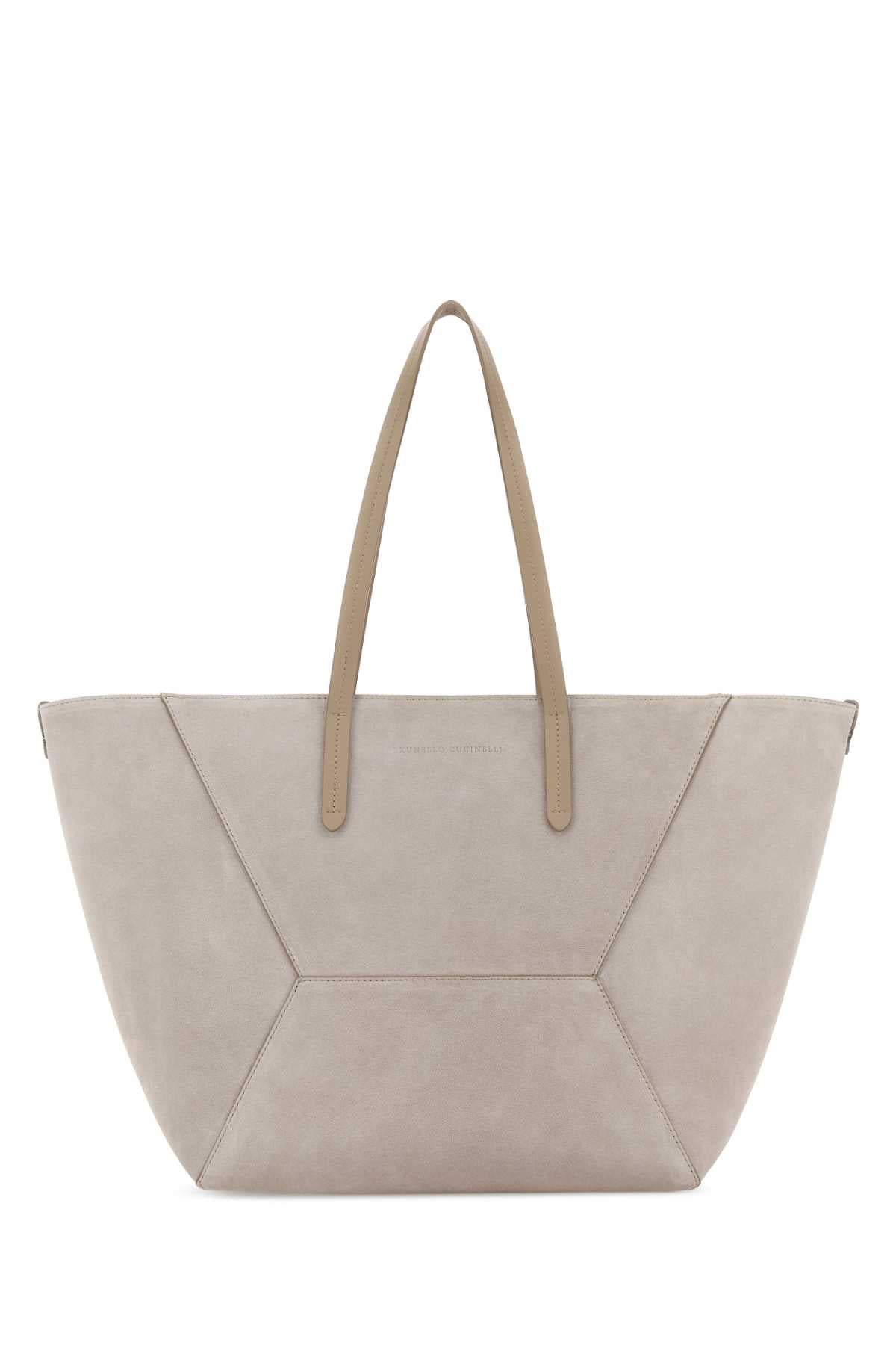 Brunello Cucinelli Women Dove Grey Shopping Bag BRUNELLO CUCINELLI