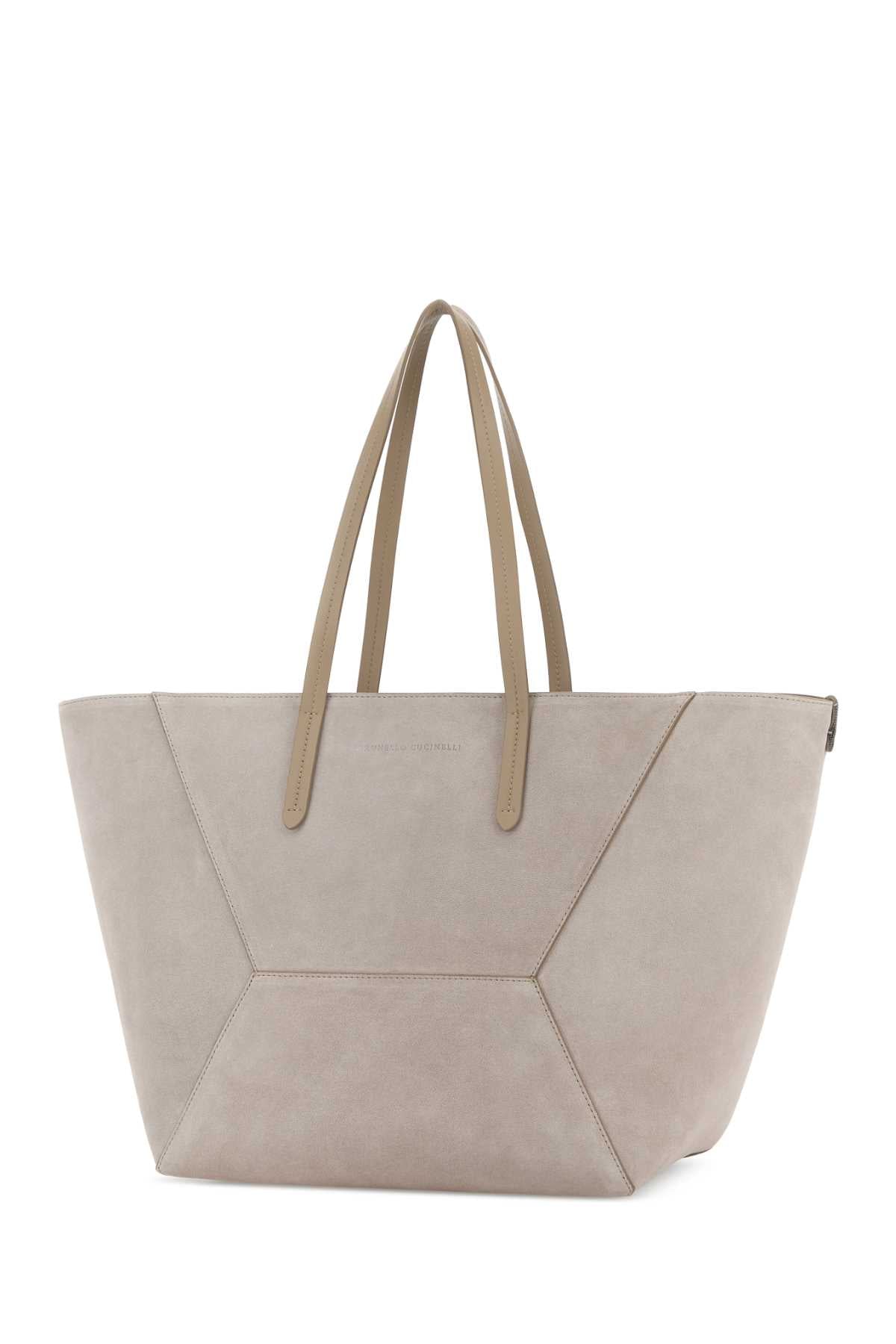 Brunello Cucinelli Women Dove Grey Shopping Bag BRUNELLO CUCINELLI