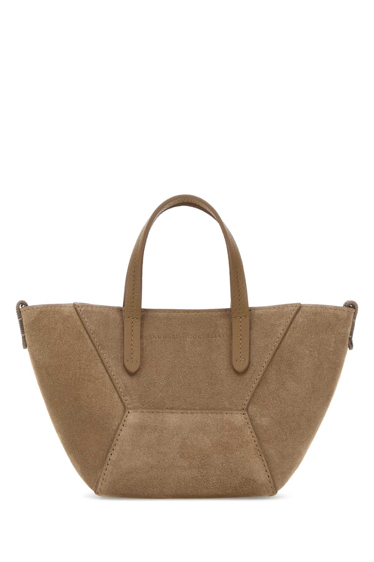 Brunello Cucinelli Women Biscuit Suede Handbag BRUNELLO CUCINELLI