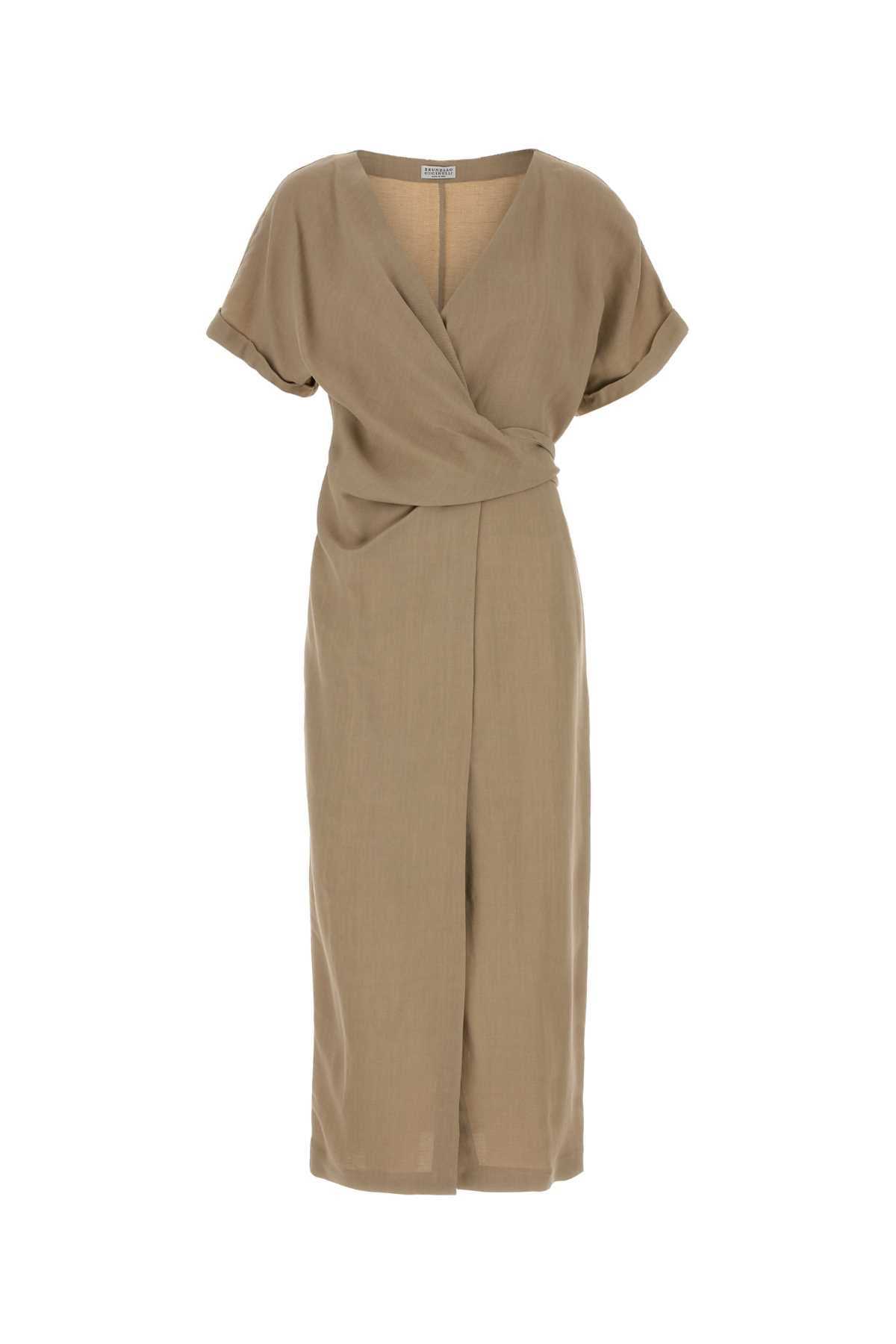 Brunello Cucinelli Women Cappuccino Jersey Dress BRUNELLO CUCINELLI