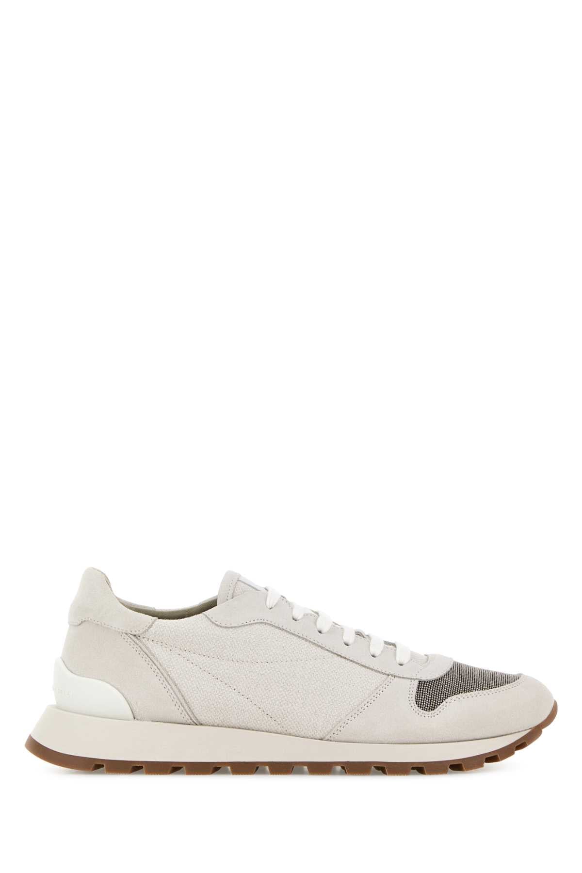 Brunello Cucinelli Women Light Grey Fabric Sneakers BRUNELLO CUCINELLI