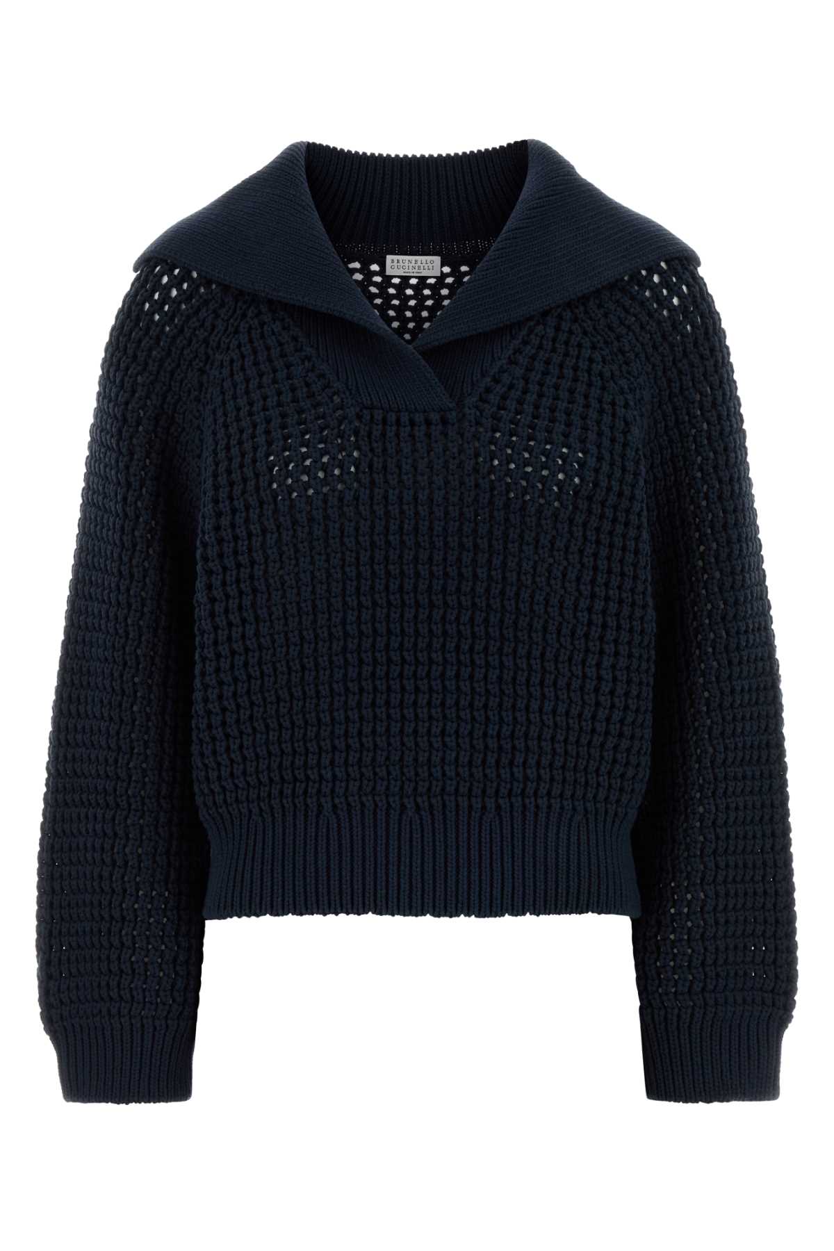 Brunello Cucinelli Women Blue Cotton Blend Sweater BRUNELLO CUCINELLI