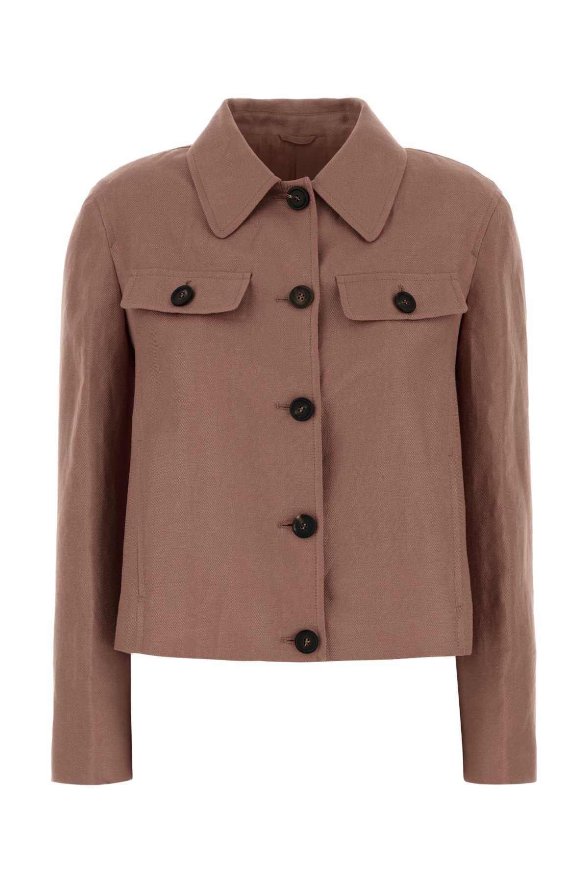 Brunello Cucinelli Women Antiqued Pink Linen Jacket BRUNELLO CUCINELLI