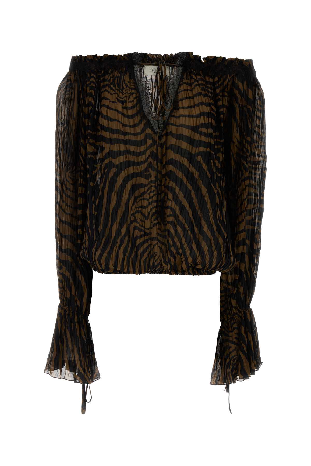 Blumarine Women Printed Chiffon Top BLUMARINE