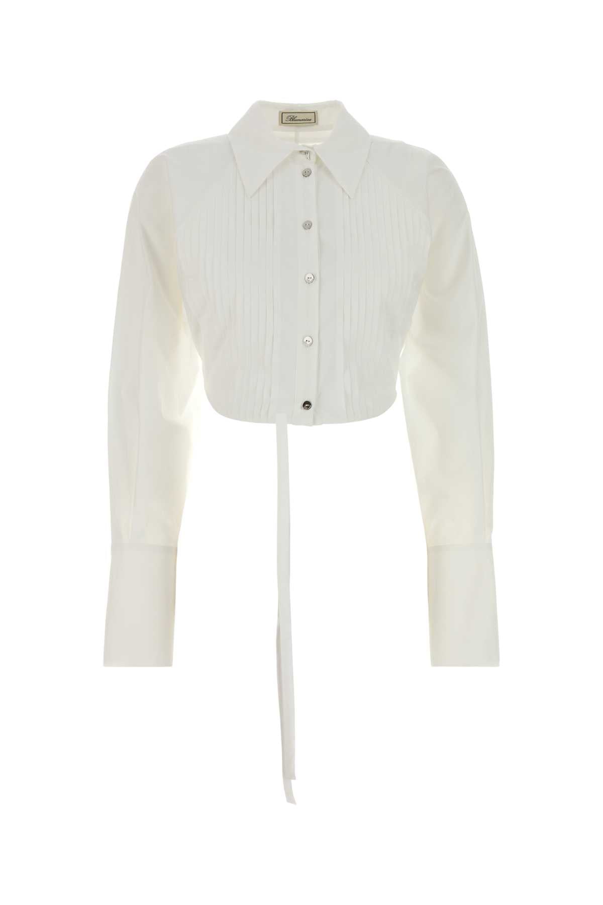 Blumarine Women White Poplin Shirt BLUMARINE