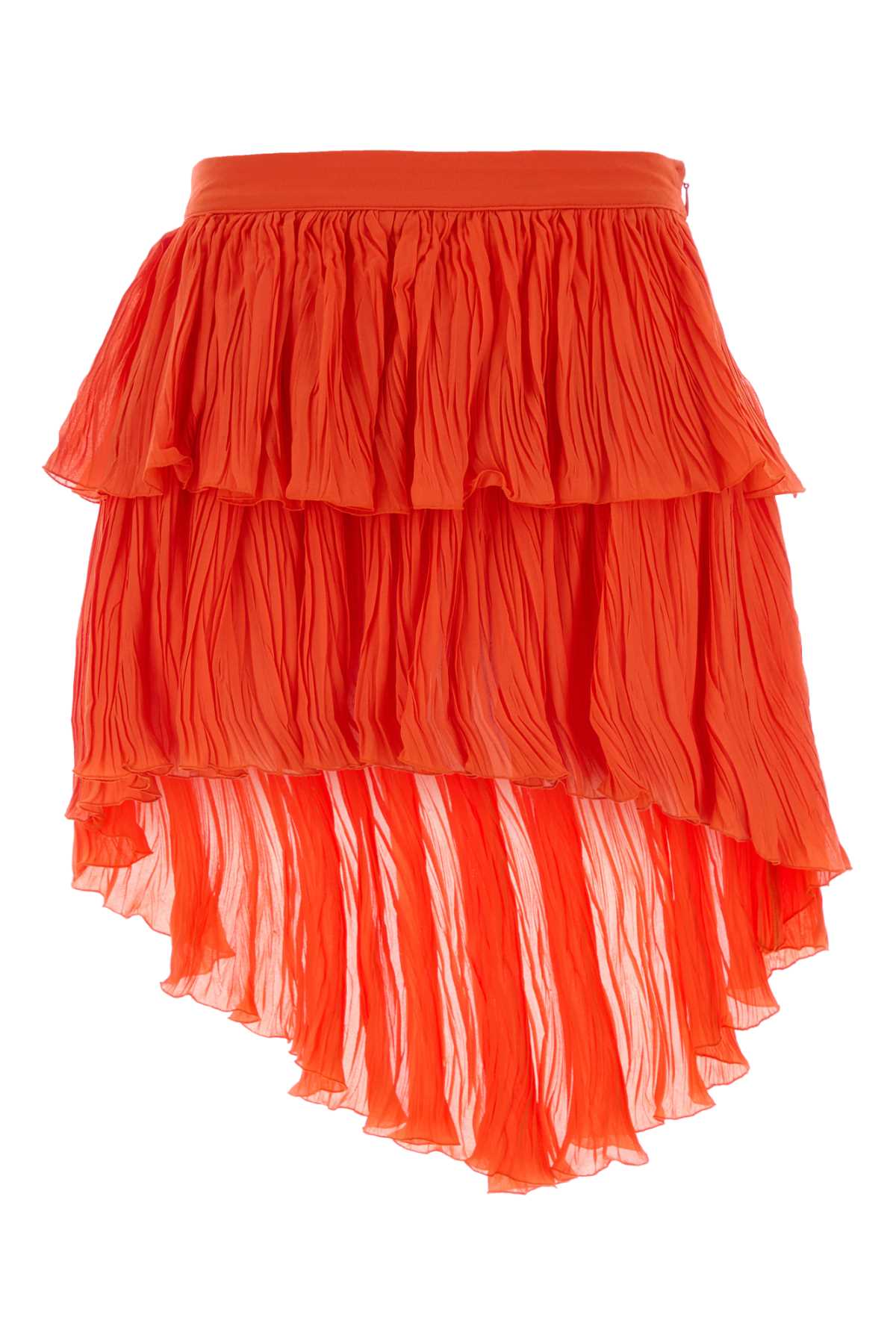 Blumarine Women Coral Crepe Mini Skirt BLUMARINE