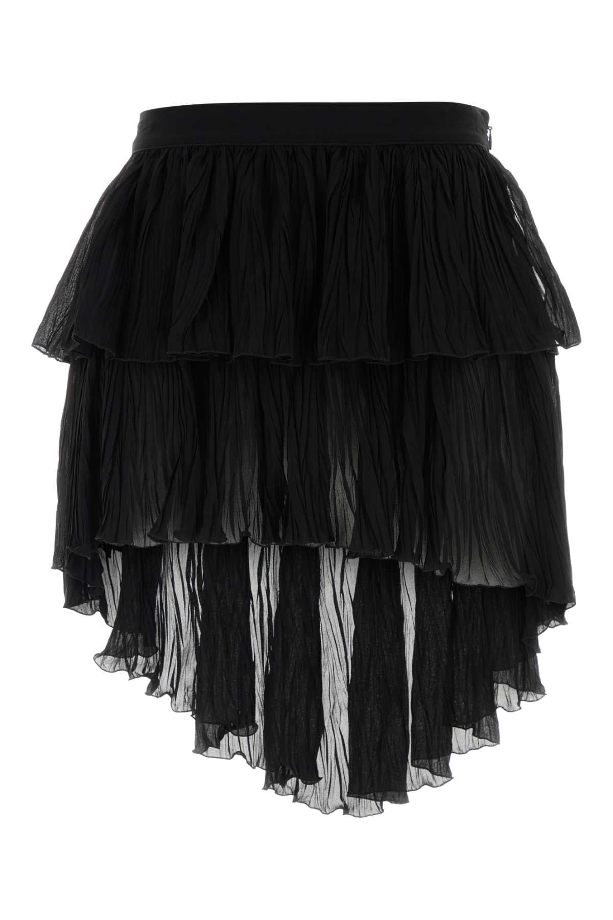 Blumarine Women Black Crepe Mini Skirt BLUMARINE