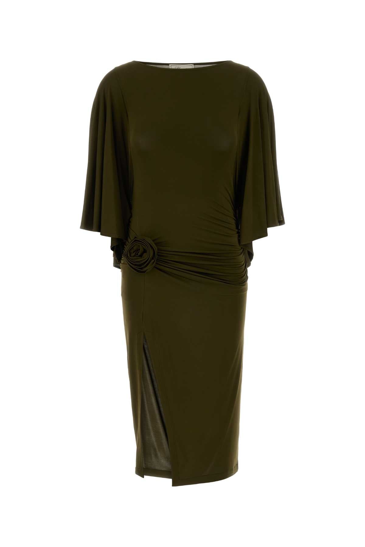 Blumarine Women Khaki Jersey Dress BLUMARINE