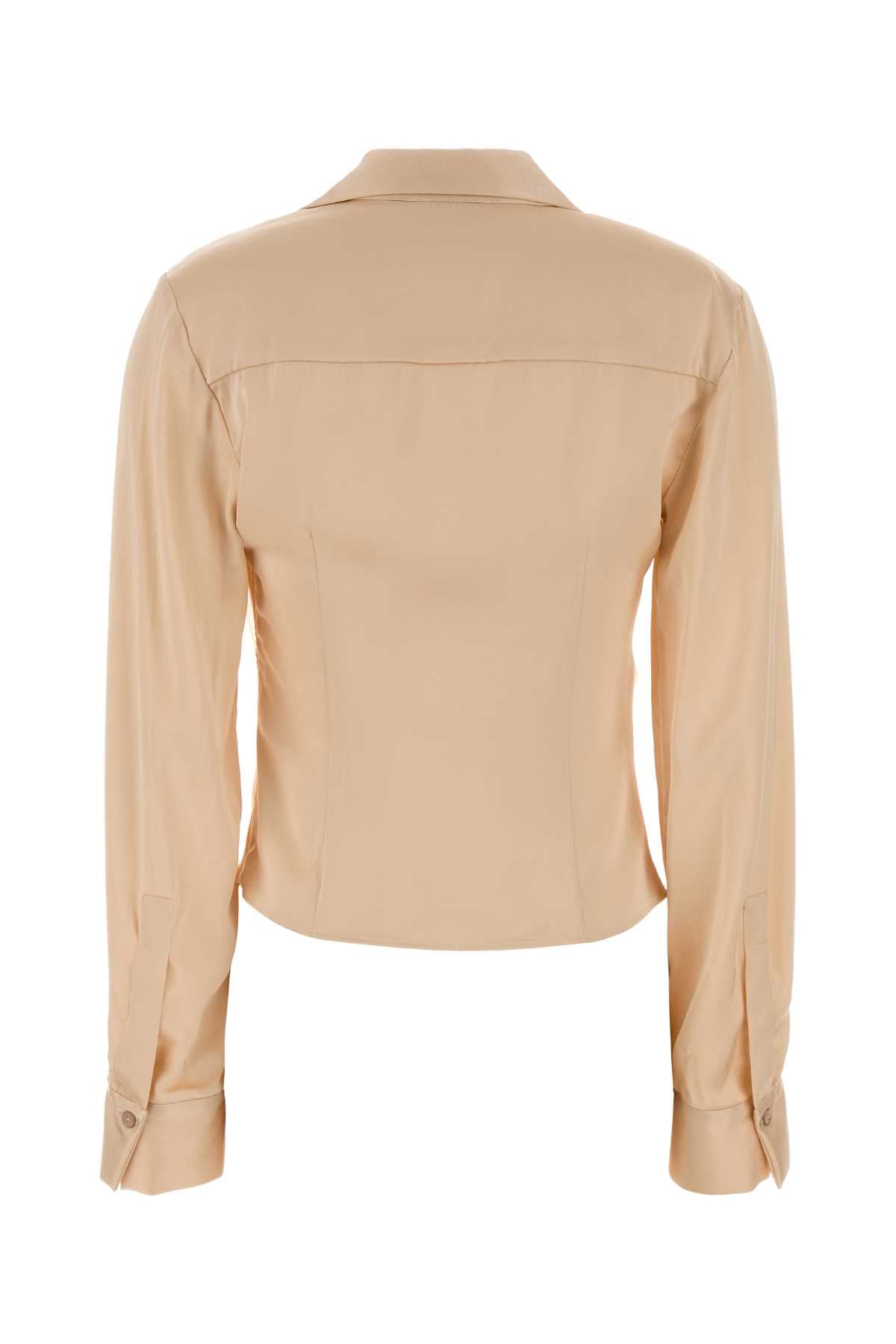 Blumarine Women Peach Stretch Satin Blouse BLUMARINE