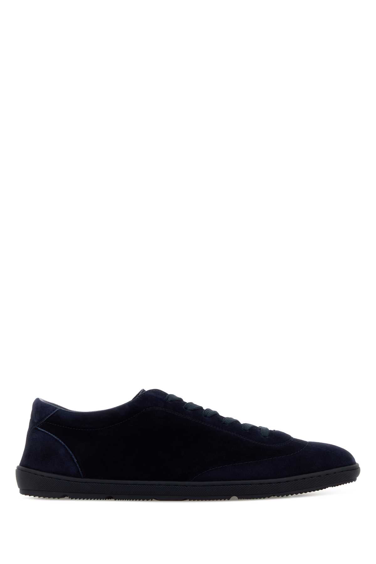 Brunello Cucinelli Men Midnight Blue Suede Sneakers BRUNELLO CUCINELLI