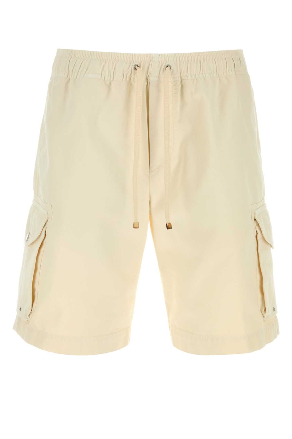 Brunello Cucinelli Men Cream Cotton Bermuda Shorts BRUNELLO CUCINELLI