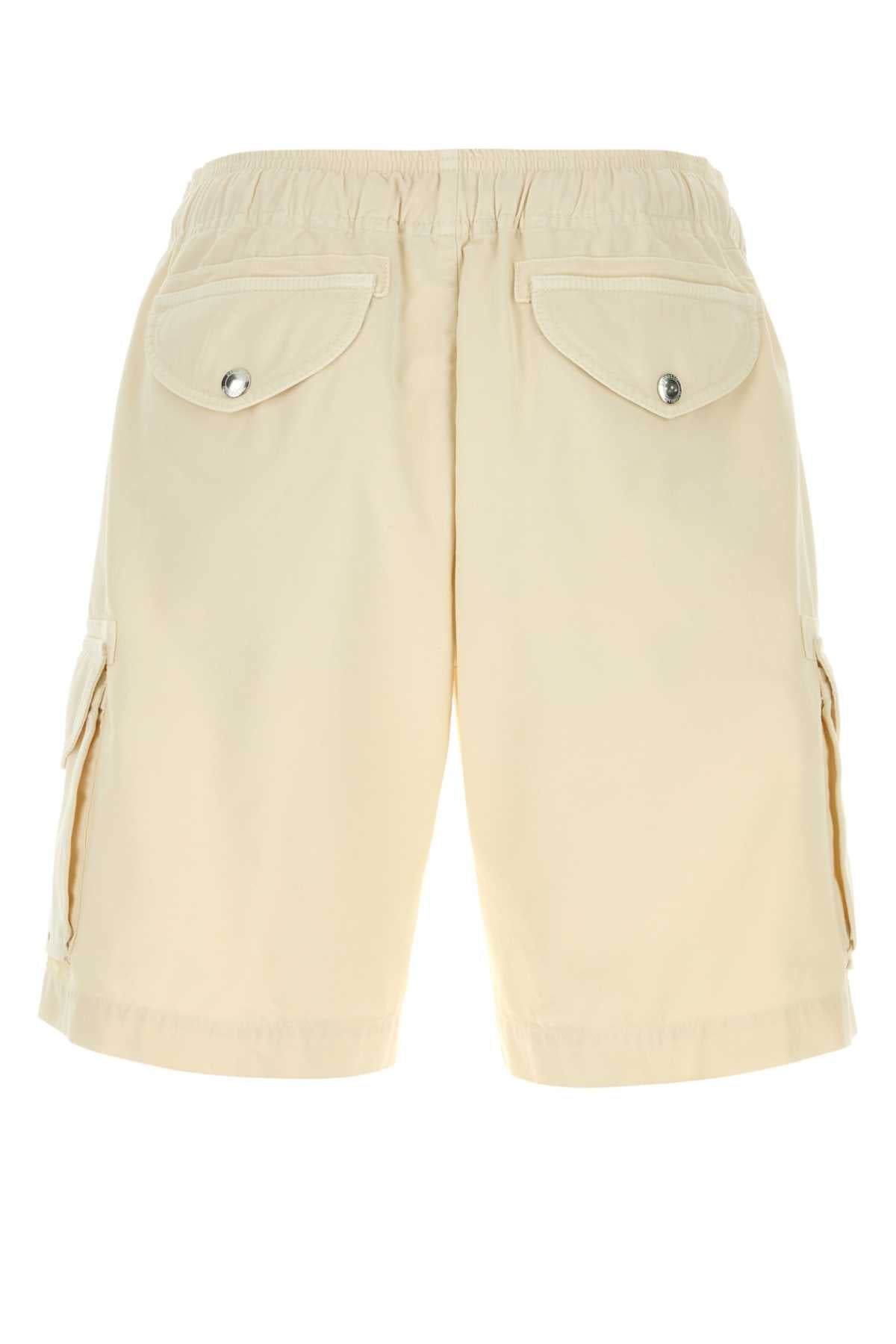 Brunello Cucinelli Men Cream Cotton Bermuda Shorts BRUNELLO CUCINELLI