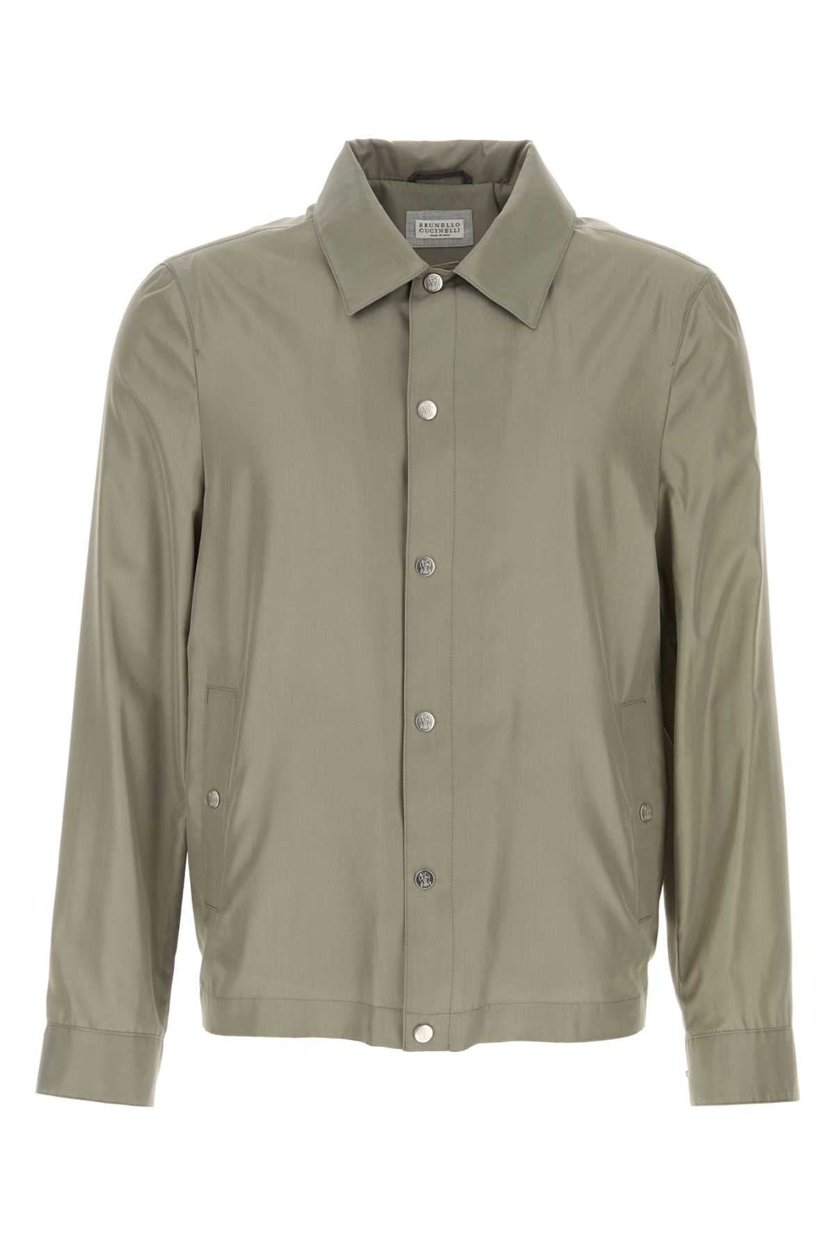 Brunello Cucinelli Men Grey Silk Blend Jacket BRUNELLO CUCINELLI
