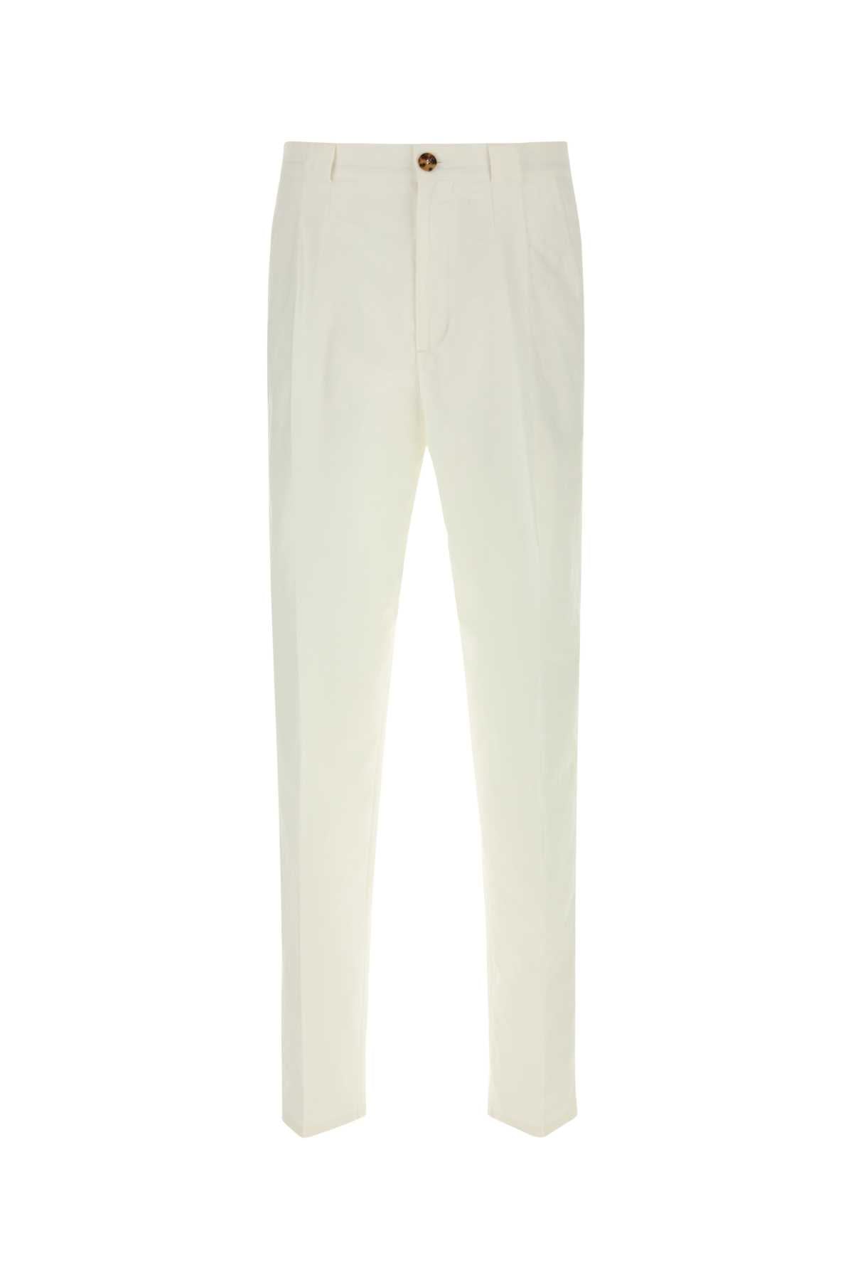 Brunello Cucinelli Men White Cotton Blend Pant BRUNELLO CUCINELLI