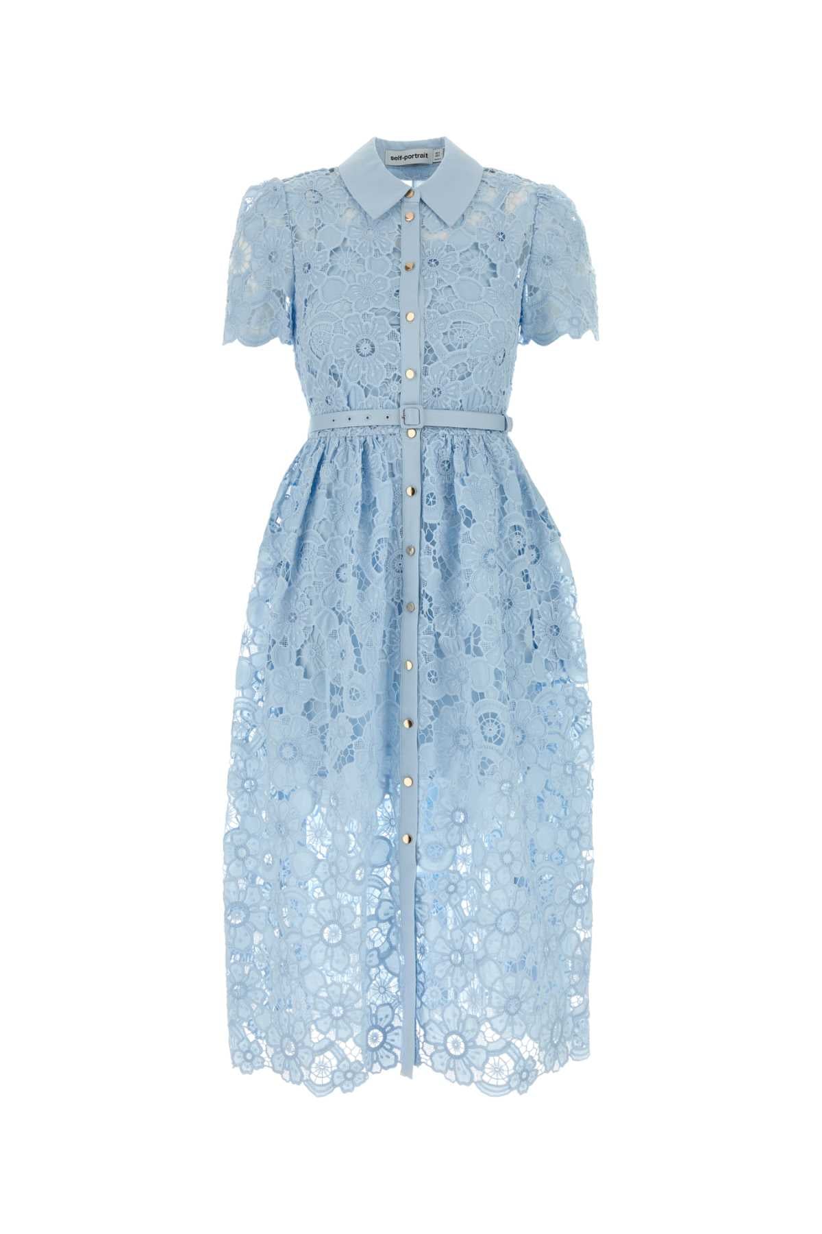 Self Portrait Women Light-Blue Lace Dress SELF-PORTRAIT