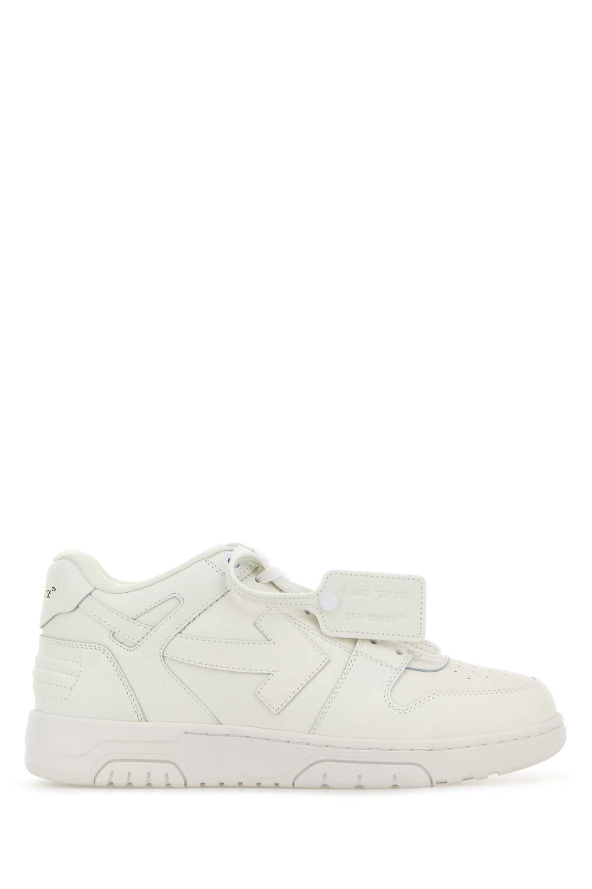 Off White Men White Leather Out Of Office Sneakers OFF-WHITE