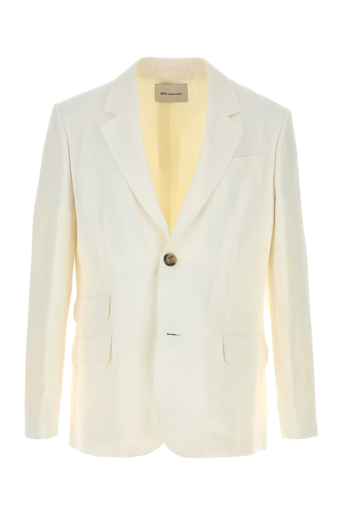 Ami Men White Viscose Blend Blazer AMI PARIS
