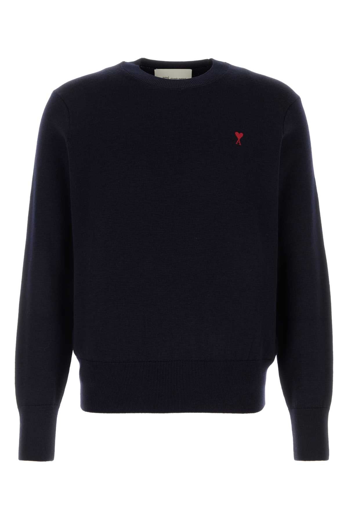 Ami Men Navy Blue Wool Sweater AMI PARIS
