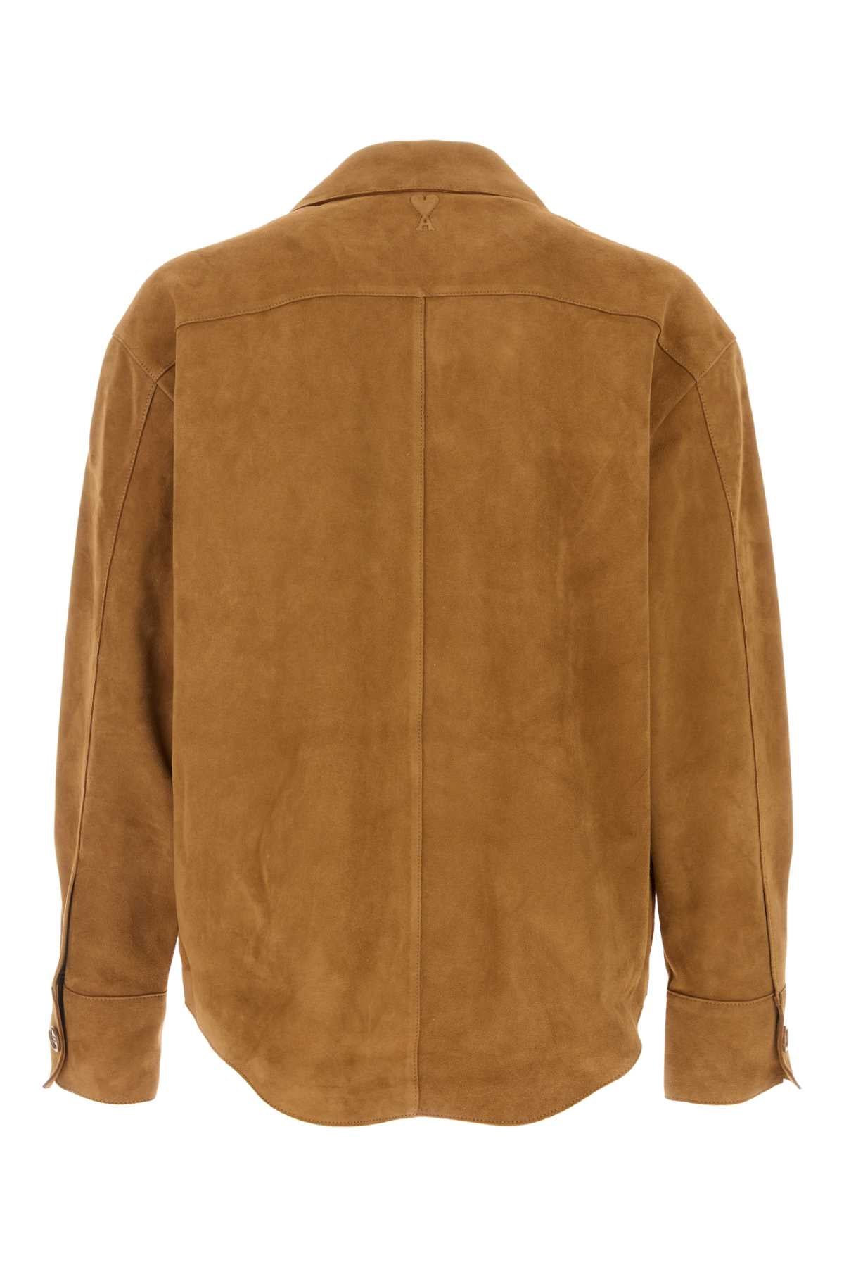 Ami Men Camel Suede Oversize Shirt AMI PARIS
