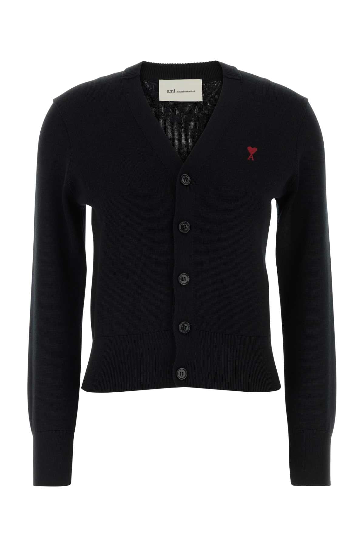 Ami Women Black Wool Cardigan AMI PARIS