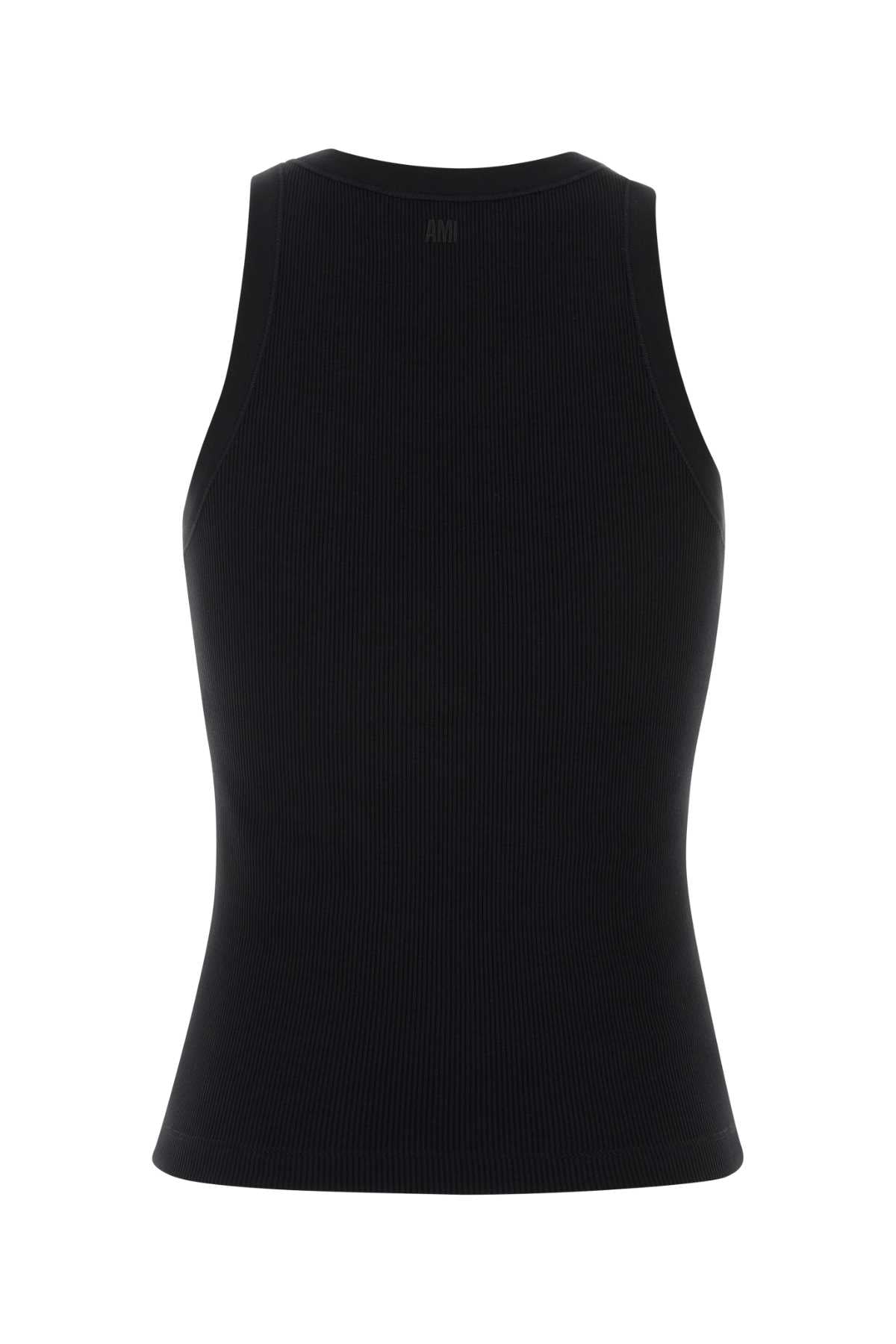 Ami Women Black Stretch Cotton Tank Top AMI PARIS