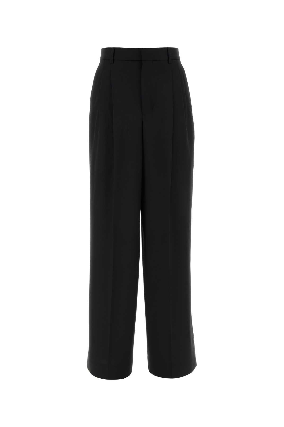 Ami Women Black Wool Wide-Leg Pant AMI PARIS