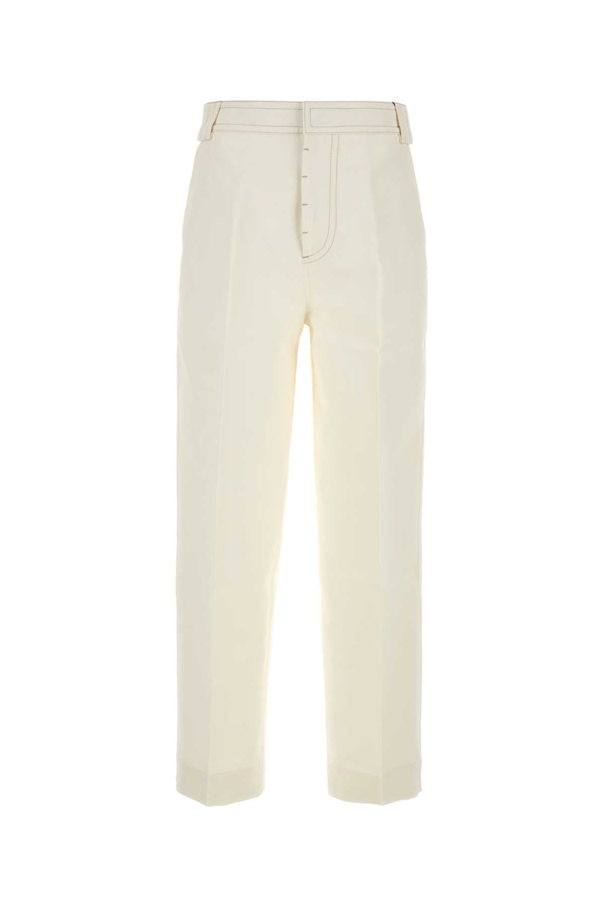 Ami Men White Cotton Baggy Pant AMI PARIS