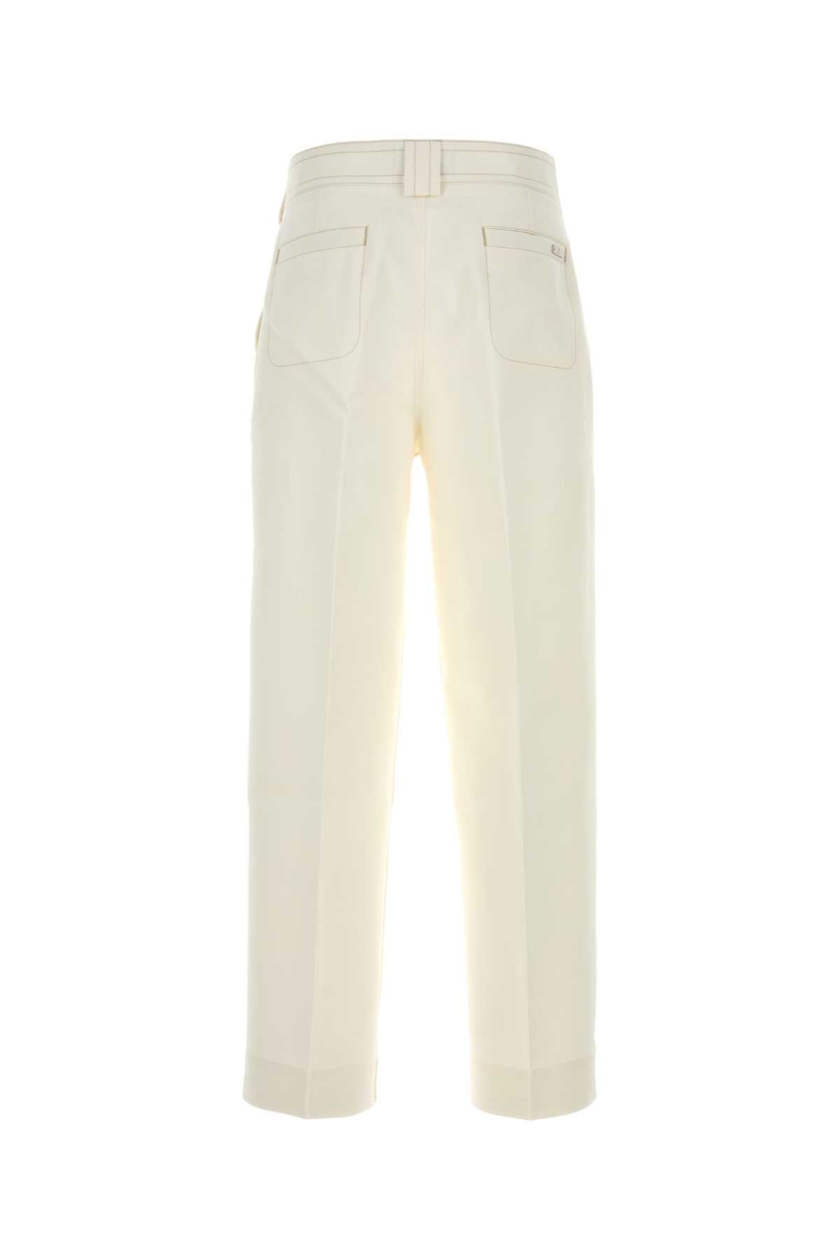 Ami Men White Cotton Baggy Pant AMI PARIS