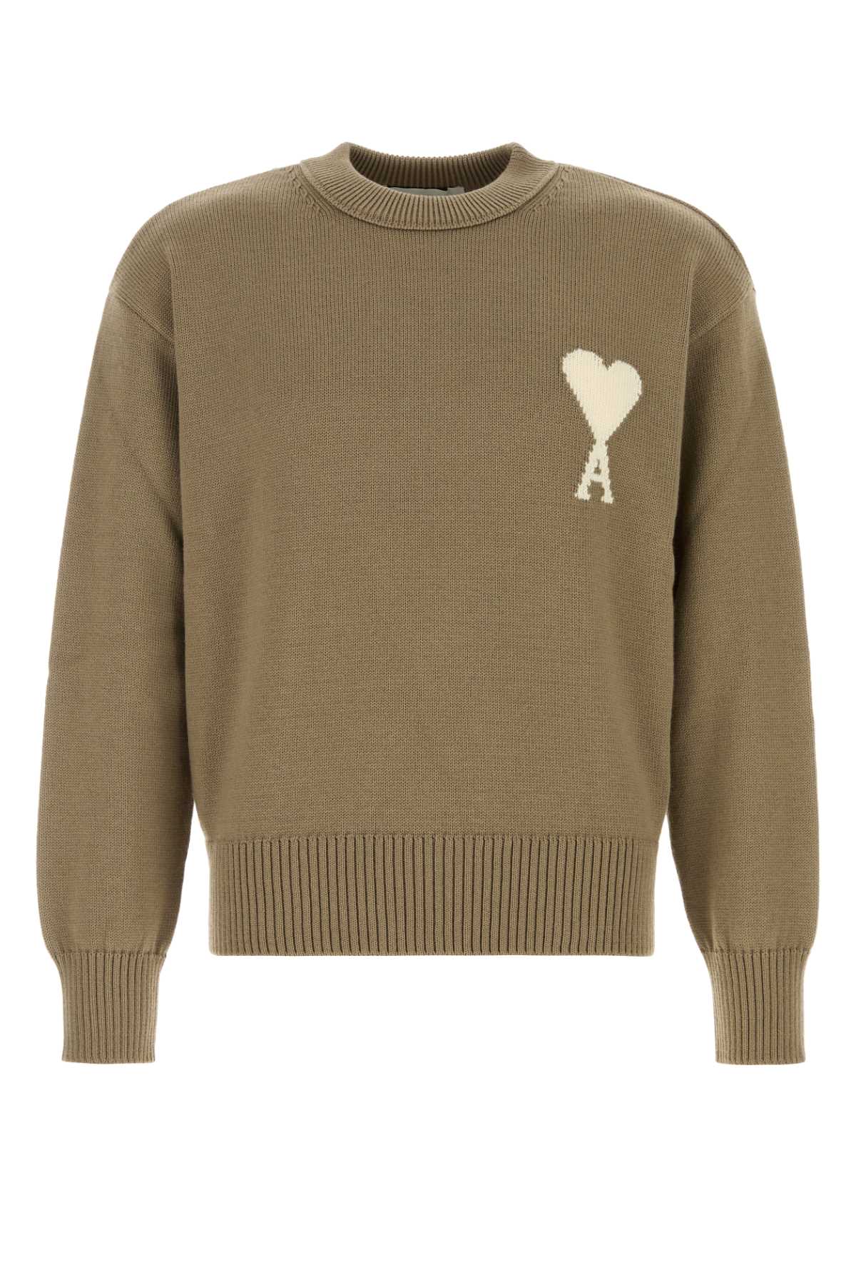 Ami Men Cappuccino Wool Blend Sweater AMI PARIS