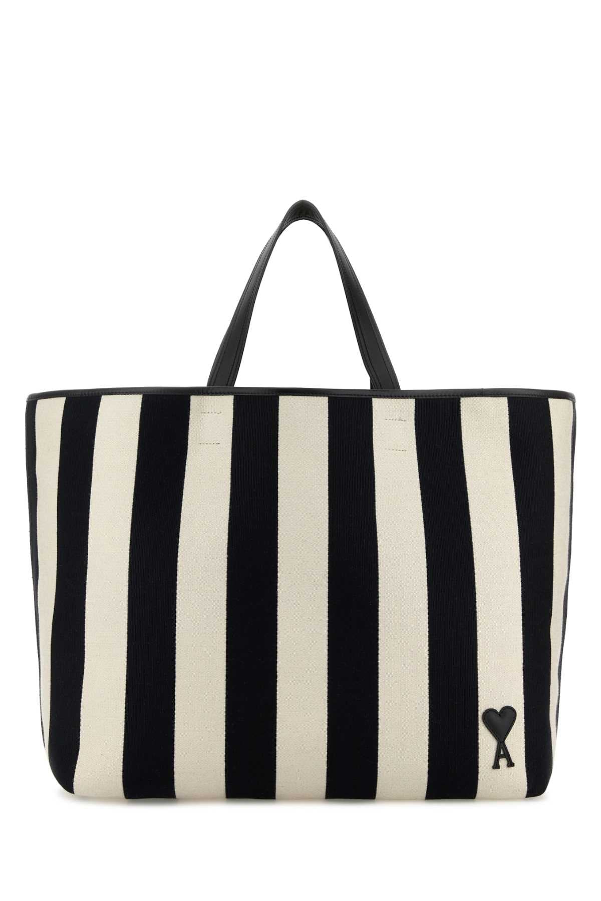 Ami Men Embroidered Canvas Shopping Bag AMI PARIS