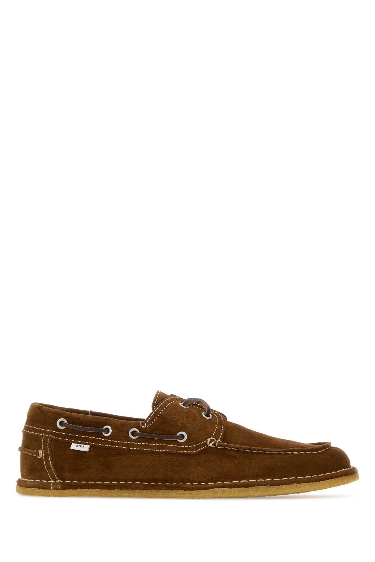 Ami Men Brown Suede Loafers AMI PARIS