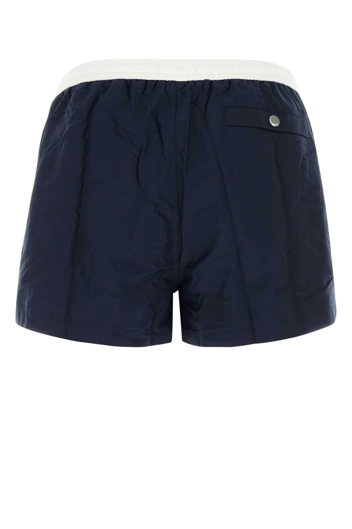 Ami Men Navy Blue Polyester Swimming Shorts AMI PARIS