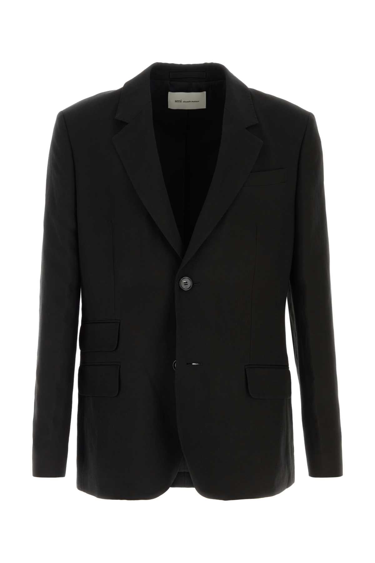Ami Men Black Viscose Blend Blazer AMI PARIS