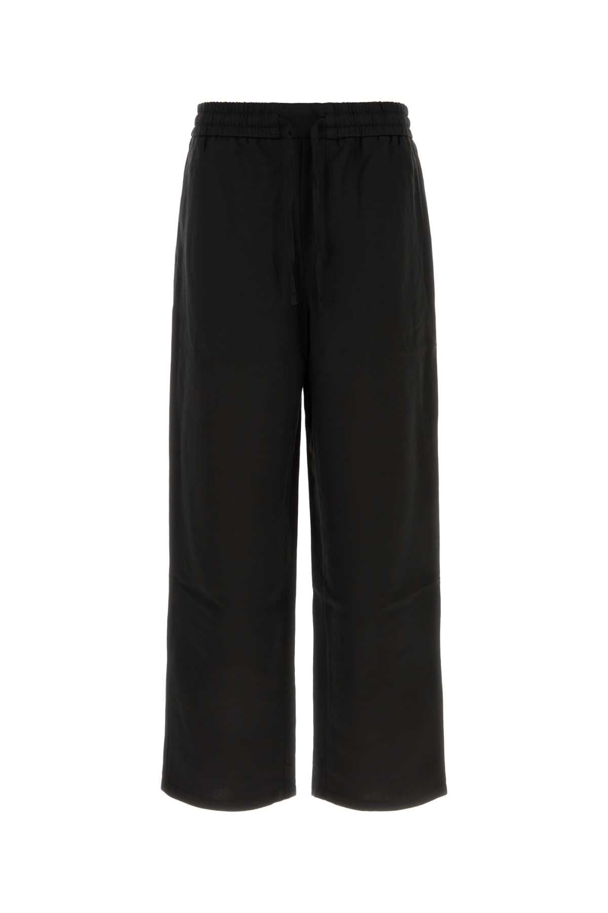 Ami Men Black Jersey Wide-Leg Pant AMI PARIS