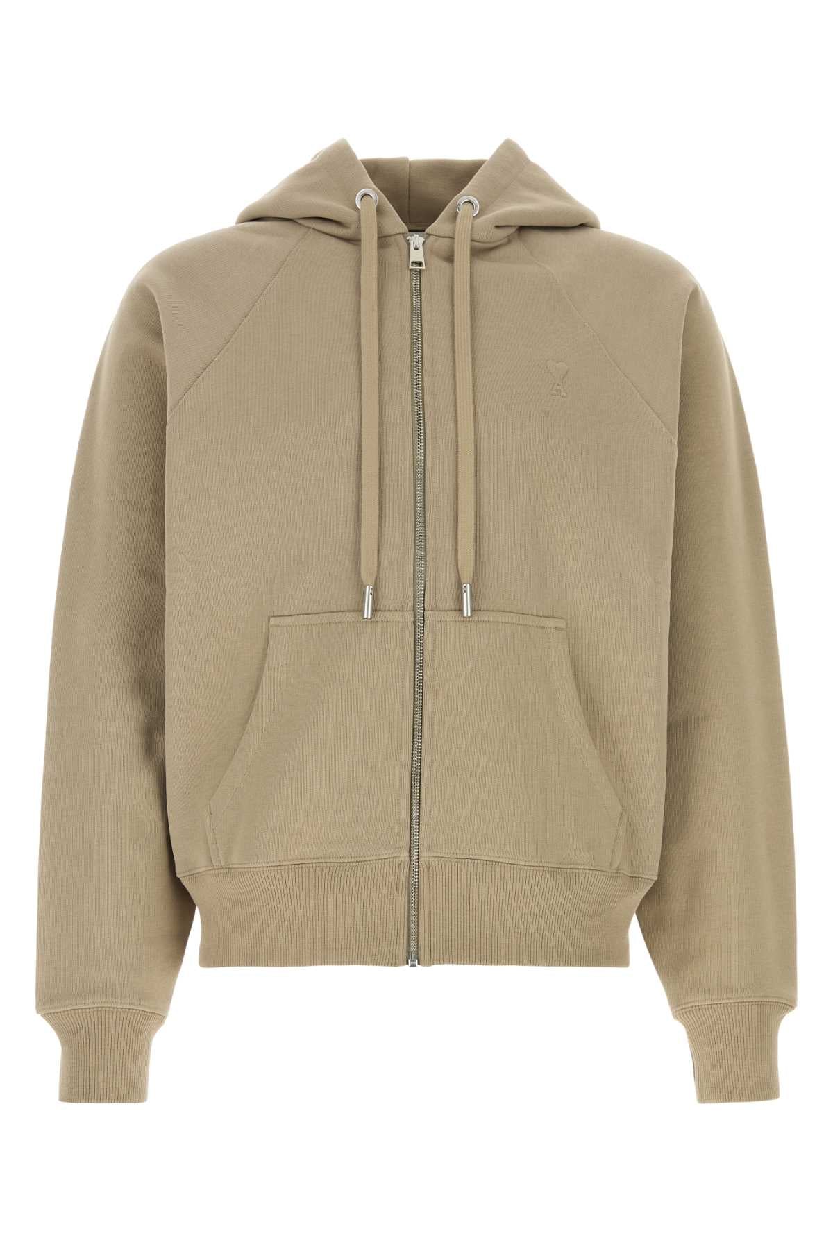 Ami Men Beige Cotton Oversize Sweatshirt AMI PARIS