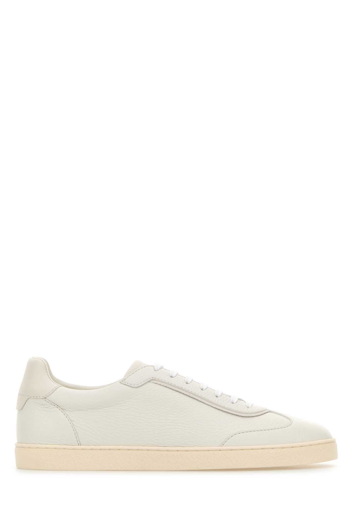 Brunello Cucinelli Men White Leather Sneakers BRUNELLO CUCINELLI