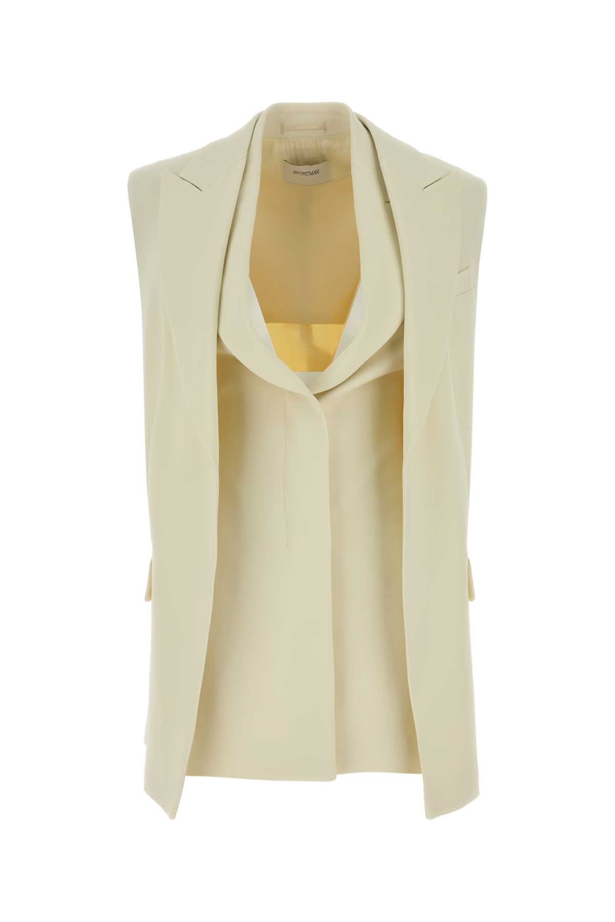 Sportmax Women Cream Stretch Crepe Campale Vest SPORTMAX