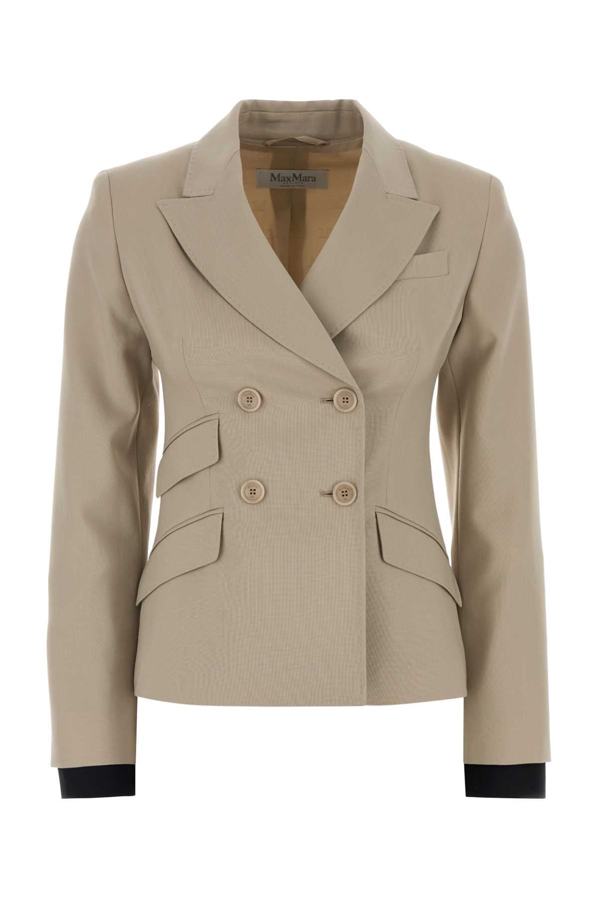 Max Mara Women Sand Wool Blend Placido Blazer MAX MARA