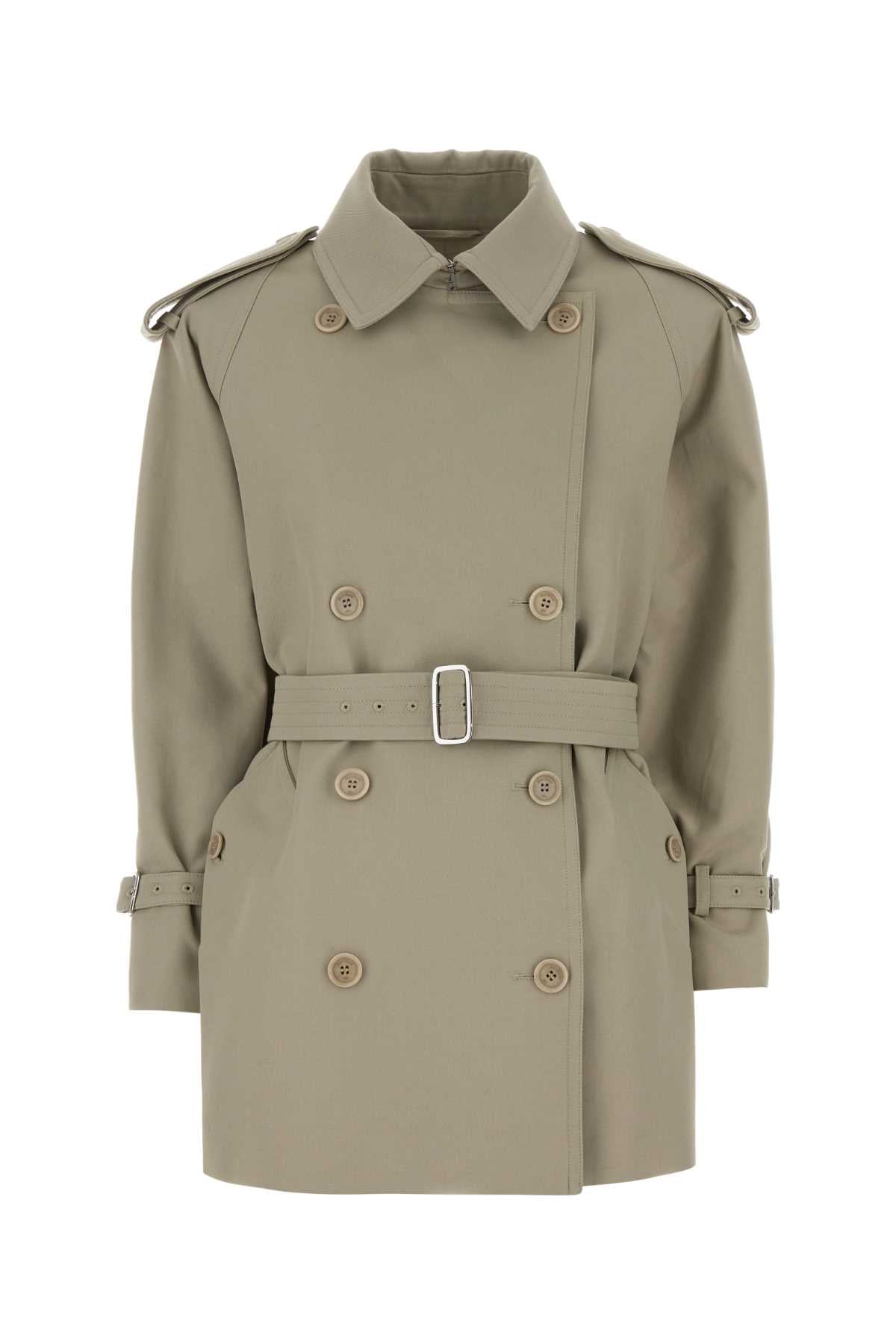 Max Mara Women Dove Grey Cotton Cacio Trench Coat MAX MARA