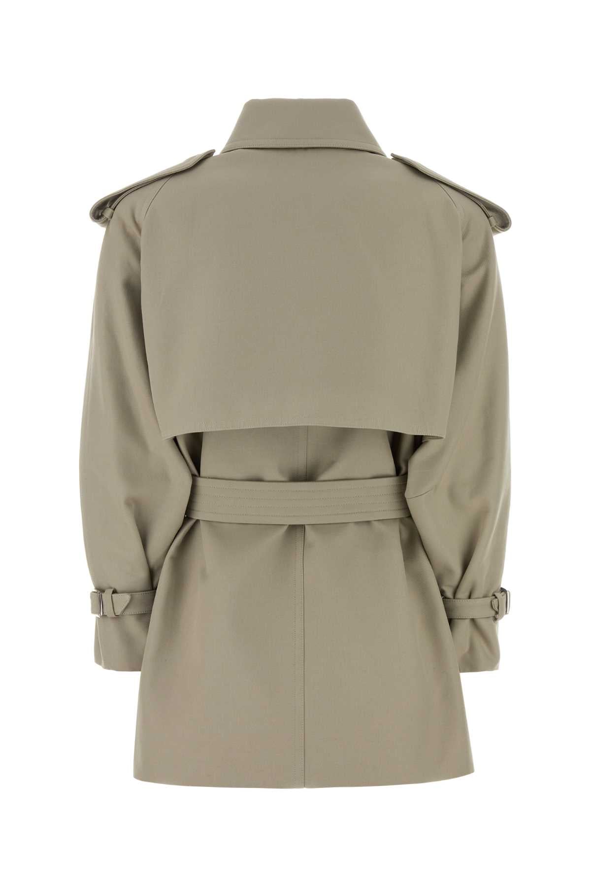 Max Mara Women Dove Grey Cotton Cacio Trench Coat MAX MARA