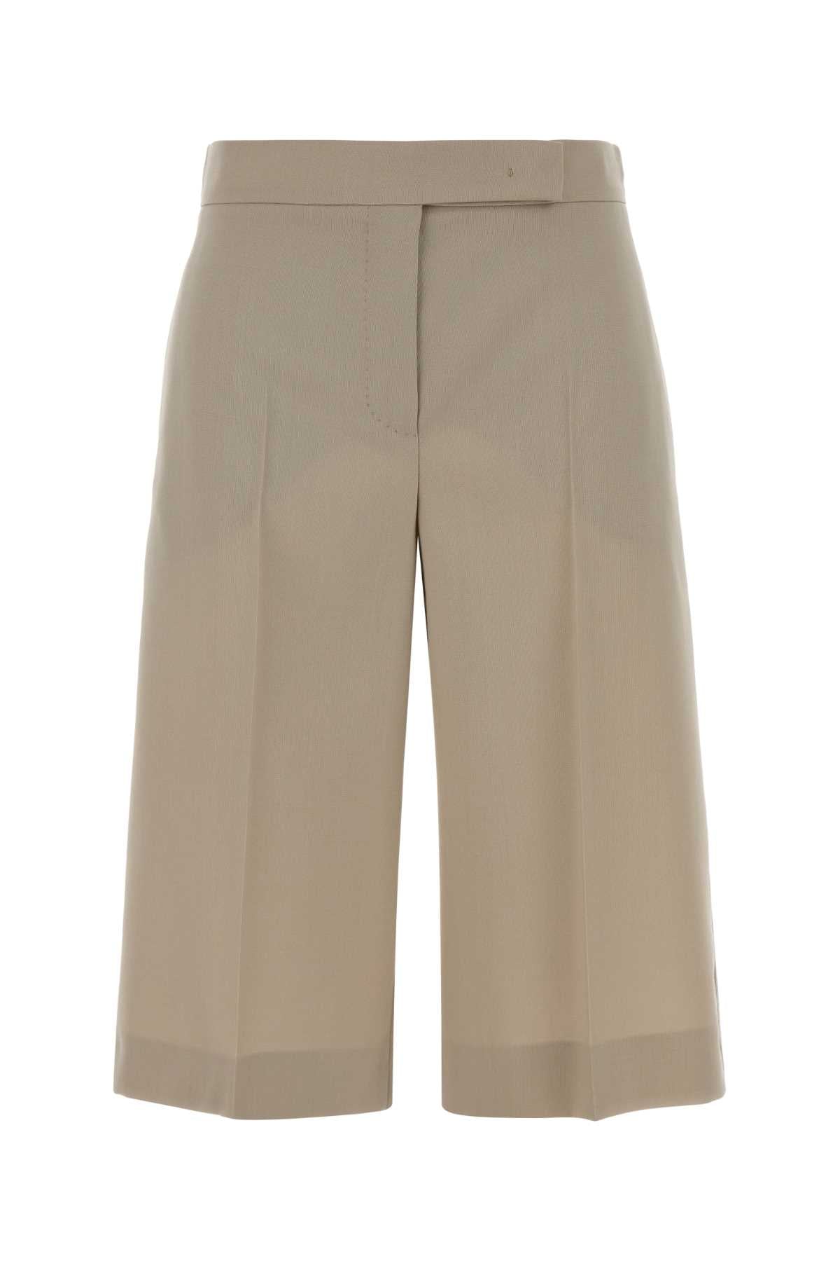 Max Mara Women Sand Wool Blend Mile Bermuda Shorts MAX MARA