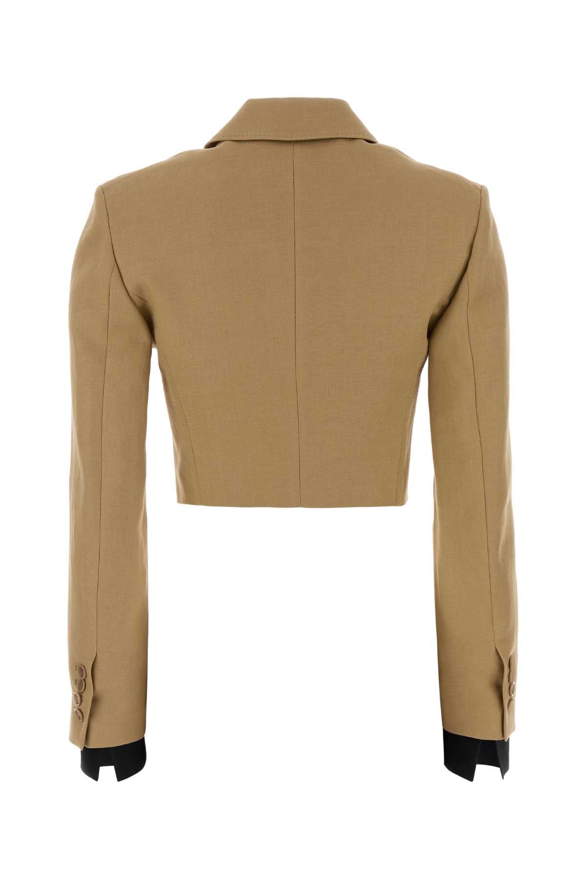 Max Mara Women Beige Linen Buono Blazer MAX MARA