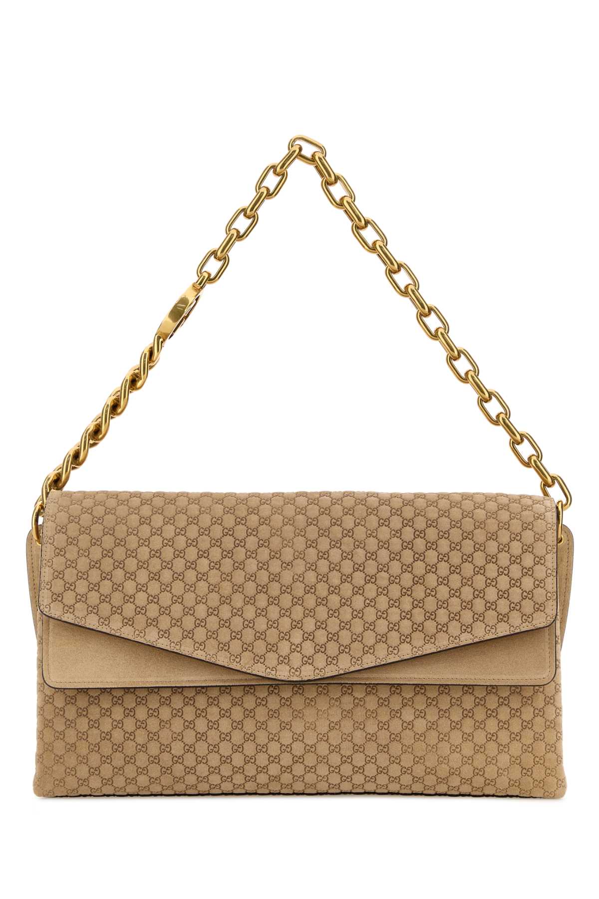 Gucci Women Beige Suede Large Shoulder Bag GUCCI