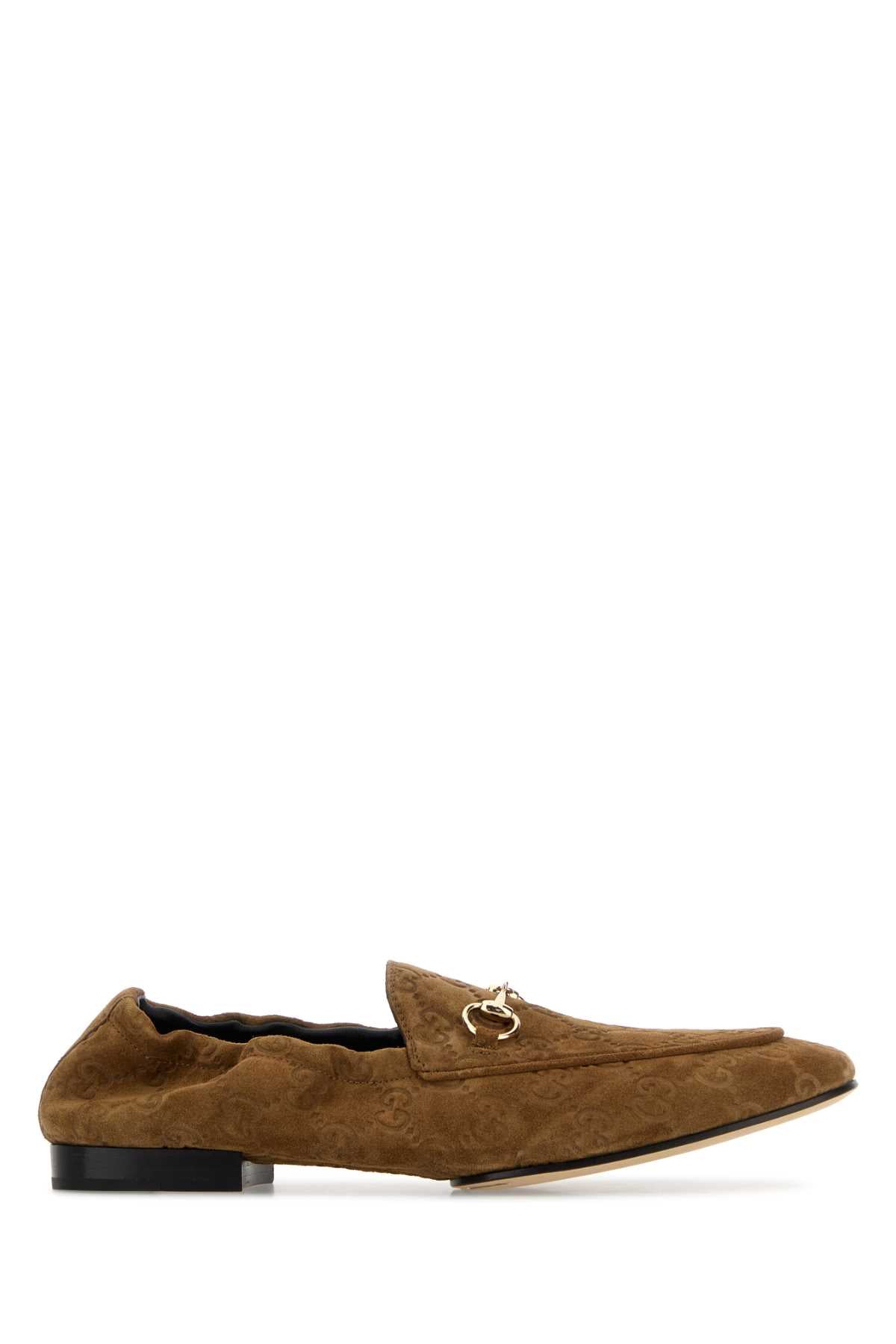Gucci Women Camel Suede Loafers GUCCI
