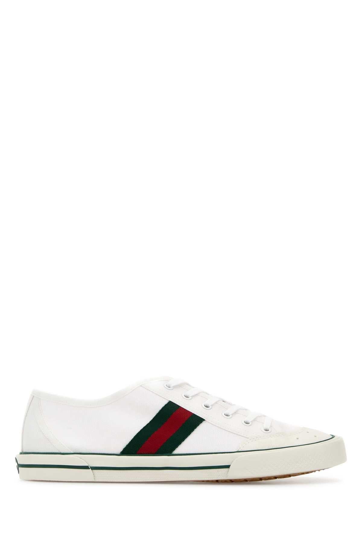 Gucci Men White Fabric Gucci Tennis 1977 Sneakers GUCCI