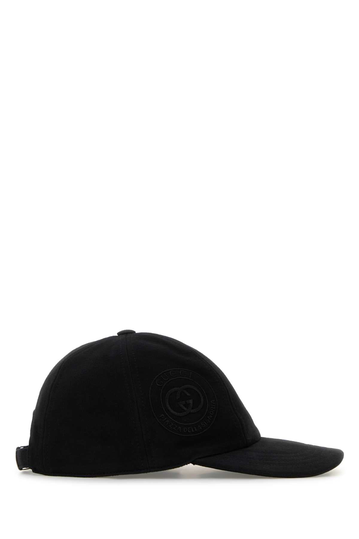 Gucci Men Black Cotton Baseball Cap GUCCI
