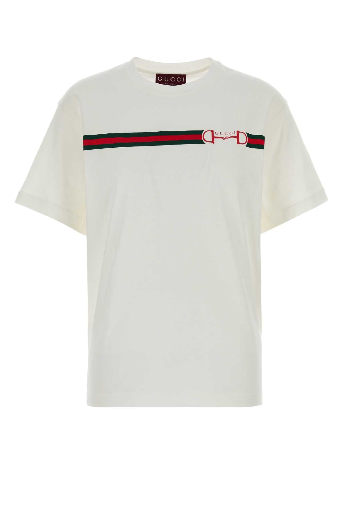 Gucci Women White Cotton T-Shirt GUCCI