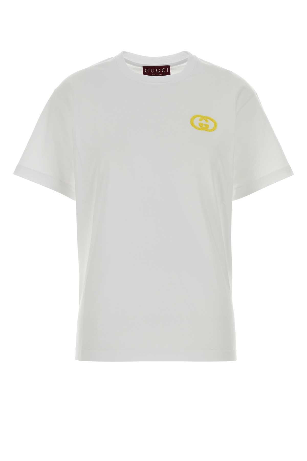 Gucci Women White Cotton T-Shirt GUCCI