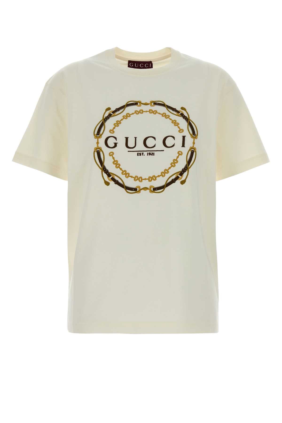Gucci Women Ivory Cotton Oversize T-Shirt GUCCI